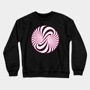 Glow Pink Neon Zebra Optical Illusion Hyper Loop Crewneck Sweatshirt